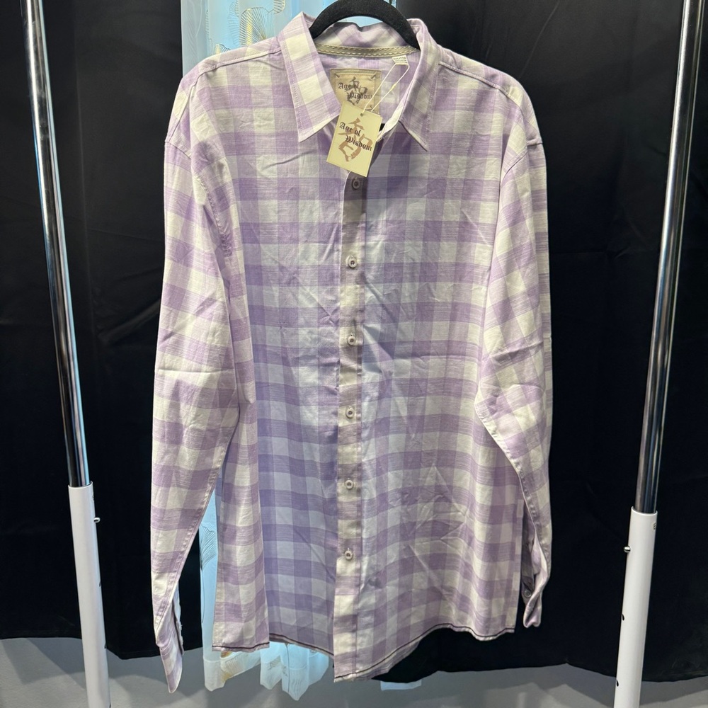 Lavender Checkered Men's Casual Shirt